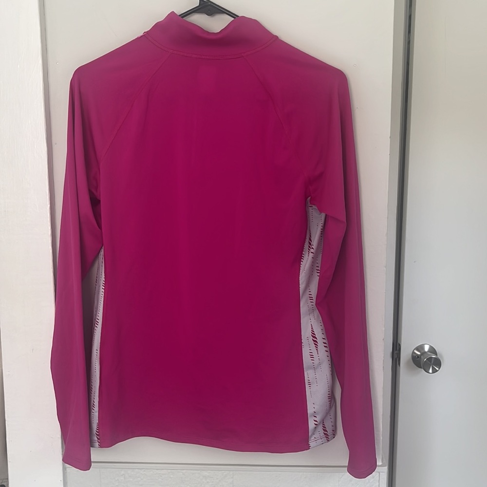 The North Face Pullover Quarterzip Medium. Pink Silver Workout Running Top - Picture 3 of 6